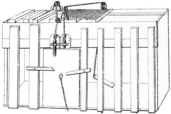 Fig 22.—Cage used in Professor Thorndike’s experiments.